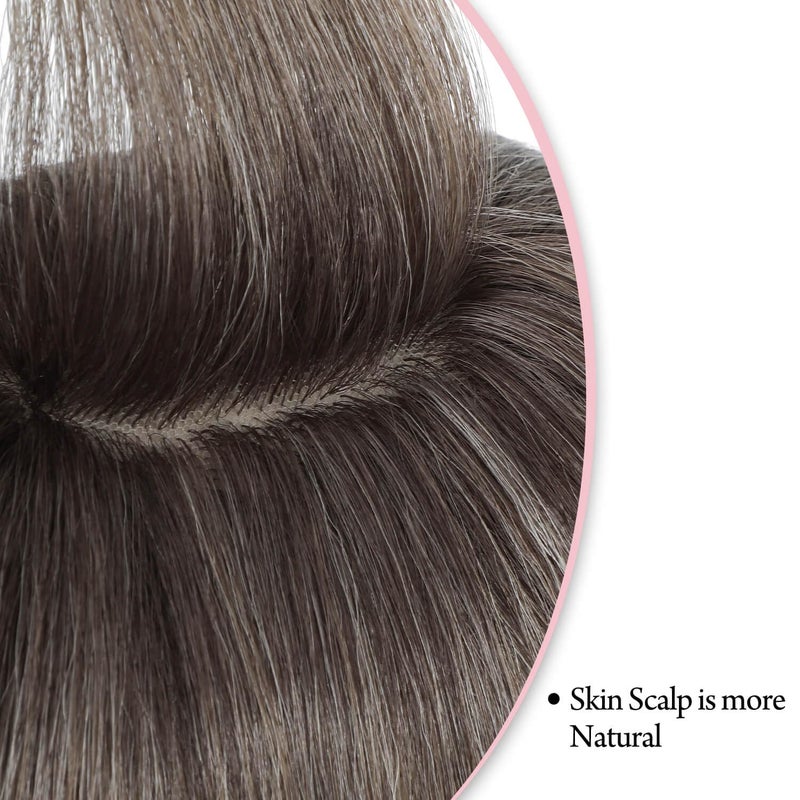 Molefi 19inch Hair Topper with Large Coverage, 6.5x6.5inch Synthetic Hair Toppers for Women with Thinning Hair, Ombre Blonde Hair Pieces - Image 3
